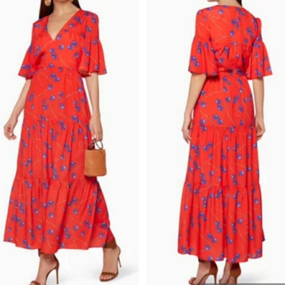 Borgo De Nor Teodora Orchid Print Maxi Dress